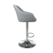 Serena Bar Stool in Light Grey Leather