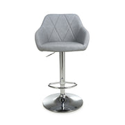 Serena Bar Stool in Light Grey Leather