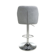 Serena Bar Stool in Light Grey Leather