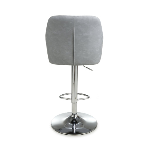 Serena Bar Stool in Light Grey Leather