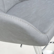 Serena Bar Stool in Light Grey Leather