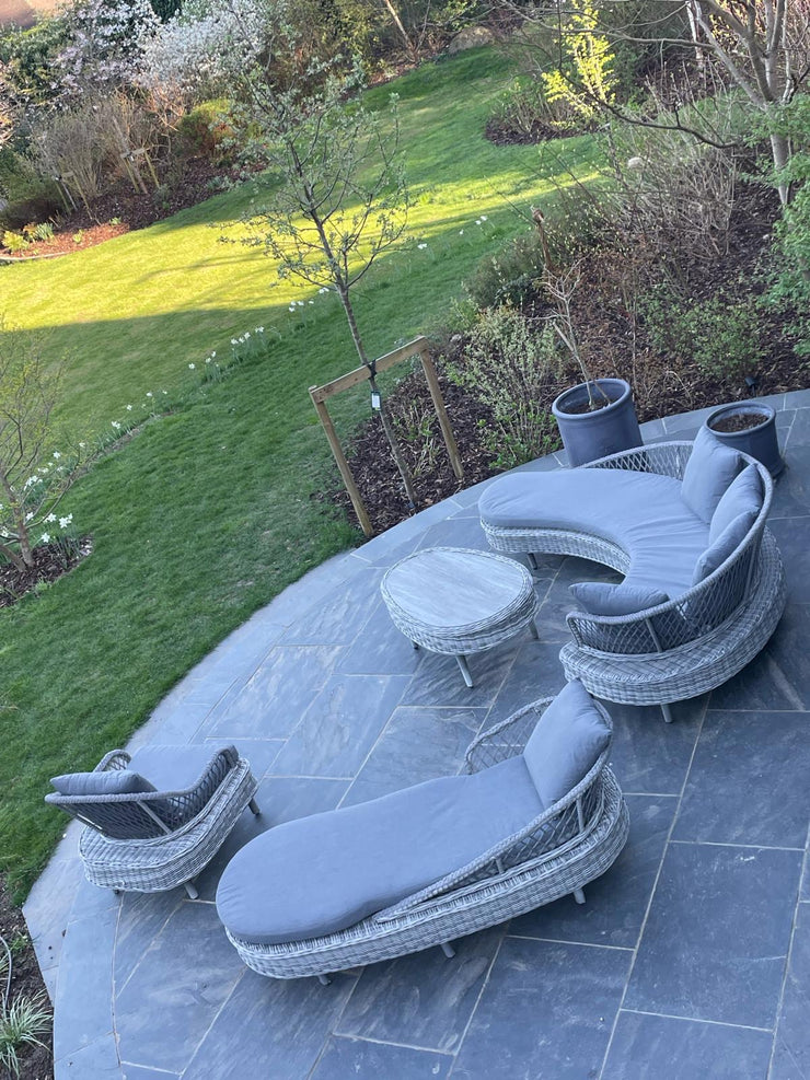 Serenity Curved Sofa Set in Grey