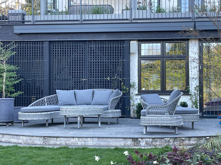 Serenity Curved Sofa Set in Grey