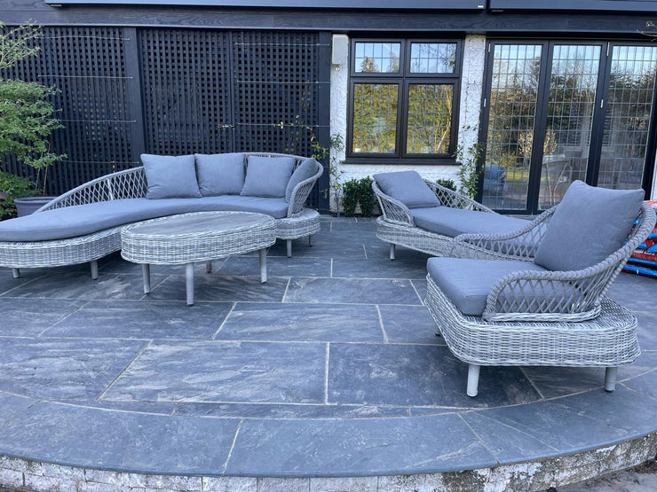 Serenity Curved Sofa Set in Grey
