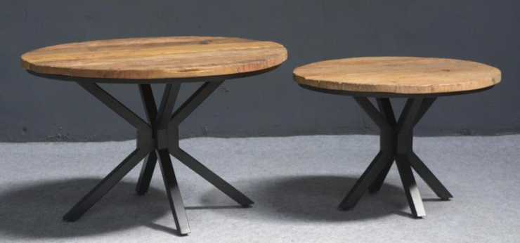 The Sleeper Wooden Set of 2 Round Coffee Tables