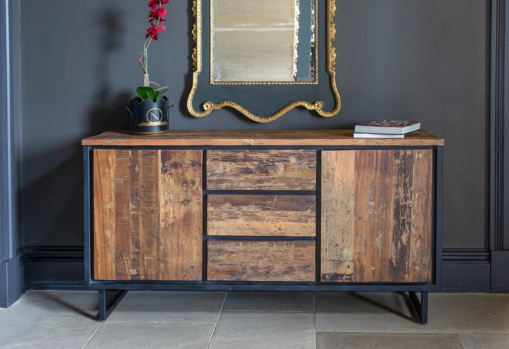 The Java Wooden Sideboard with Metal Legs