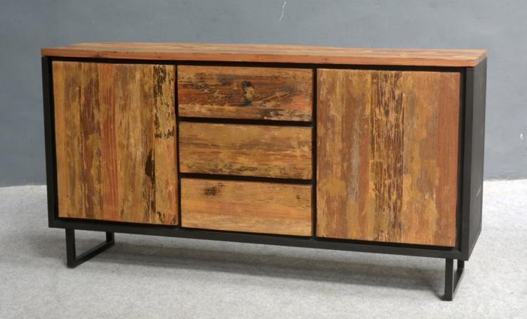 The Java Wooden Sideboard with Metal Legs