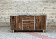 The Wooden Glass Sideboard with Metal Legs