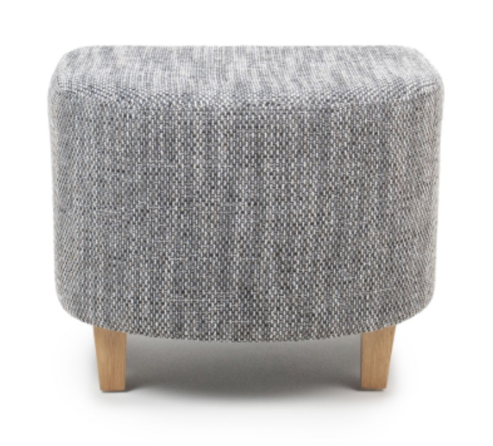 Tub Grey Tweed Chair and Stool Set