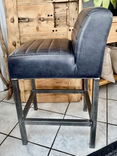 Clearance Stacey Bar Chair in Black Leather