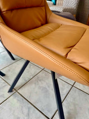 Clearance Arnhem Swivel Dining Chair in Saddle Tan Leather