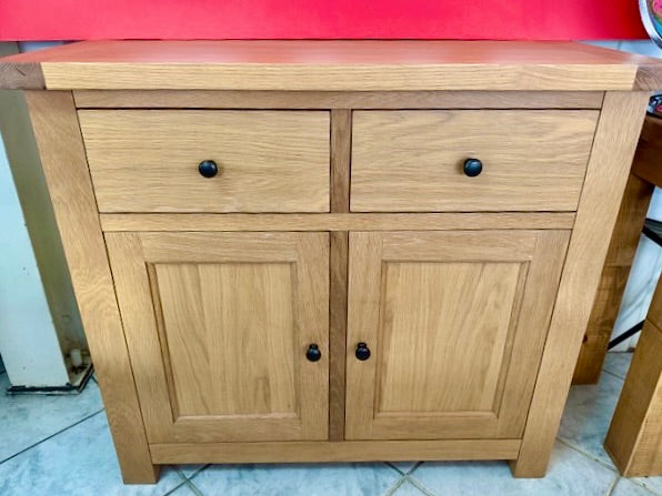 Clearance 2 Over 2 Oak Storage Sideboard