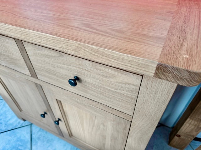 Clearance 2 Over 2 Oak Storage Sideboard