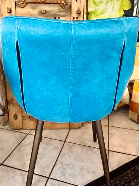 Clearance Lewis Dining Chair in Turquoise Leather