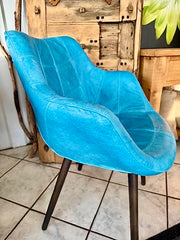 Clearance Lewis Dining Chair in Turquoise Leather