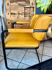 Clearance Jimmy Dining Chair in Mustard Leather