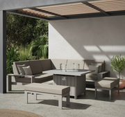 Venus Corner Sofa Dining Set with Gas Firepit