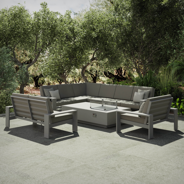 Venus Corner Sofa Lounge Set with Gas Firepit