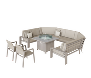 Venus U-Shape Sofa Dining Set with Gas Firepit