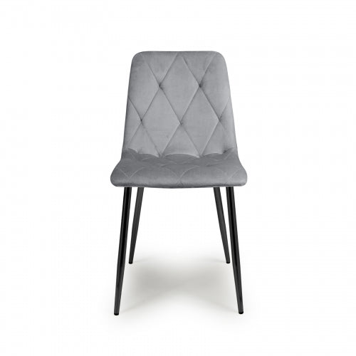 Vernon Dining Chair in Grey Velvet