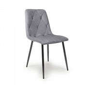 Vernon Dining Chair in Grey Velvet