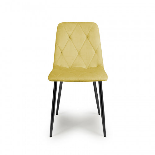 Vernon Dining Chair in Mustard Velvet