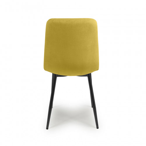 Vernon Dining Chair in Mustard Velvet