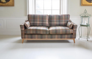 Whitwell Sofa in Malham Green and Tan Leather