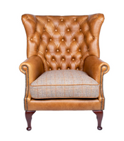 Wing Wrap Chair in Brown Cerrato and Gamekeeper Thorn