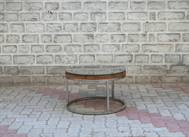 The Wooden Glass Round Coffee Table