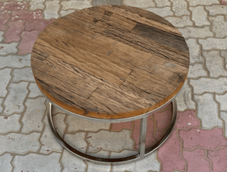 The Wooden Glass Round Coffee Table