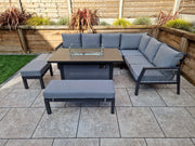 Bettina Corner Dining Set with Gas Fire Pit