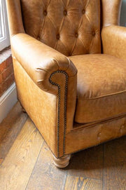 Clyde Armchair in Tan Leather