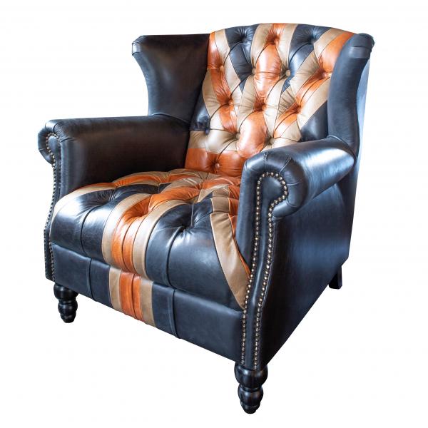 Crompton Armchair in Union Jack Leather