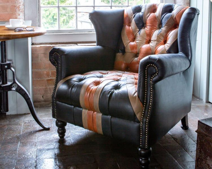 Crompton Armchair in Union Jack Leather