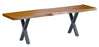 Live Edge 1.6m Dining Bench X Shaped Leg - Russet Finish