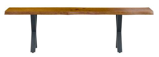 Live Edge 1.6m Dining Bench X Shaped Leg - Russet Finish