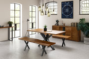 Live Edge 1.6m Dining Table With Spider Leg - Russet Finish