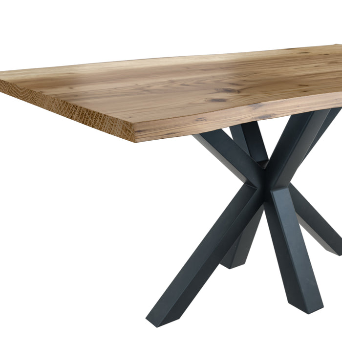 Live Edge 1.6m Dining Table With Spider Leg - Natural Finish