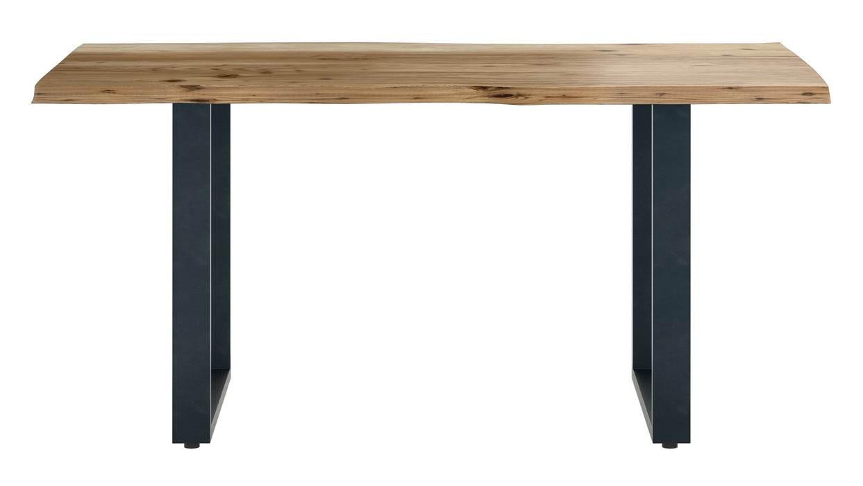 Live Edge 1.6m Dining Table With U Shaped Leg - Natural Finish