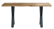 Live Edge 1.6m Dining Table With X Shaped Leg - Natural Finish