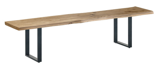 Live Edge 2m Dining Bench U Shaped Leg - Natural Finish