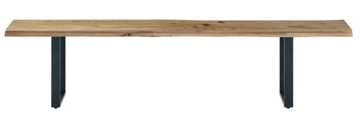 Live Edge 2m Dining Bench U Shaped Leg - Natural Finish