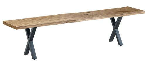 Live Edge 2m Dining Bench X Shaped Leg - Natural Finish