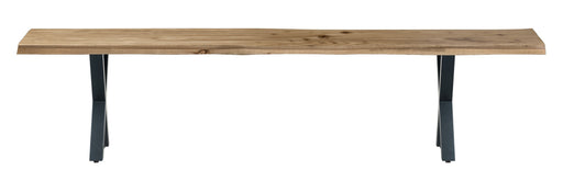 Live Edge 2m Dining Bench X Shaped Leg - Natural Finish