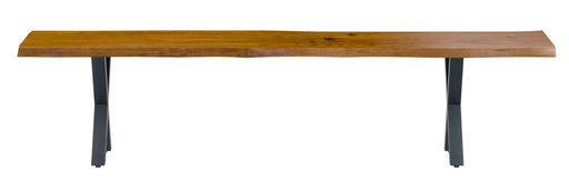 Live Edge 2m Dining Bench With X Shaped Leg - Russet Finish