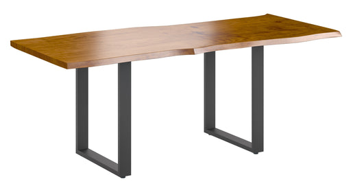Live Edge 2m Dining Table With U Shaped Leg - Russet Finish