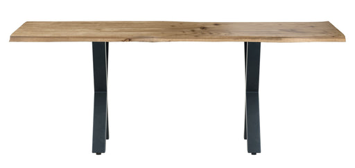 Live Edge 2m Dining Table With X Shaped Leg - Natural Finish