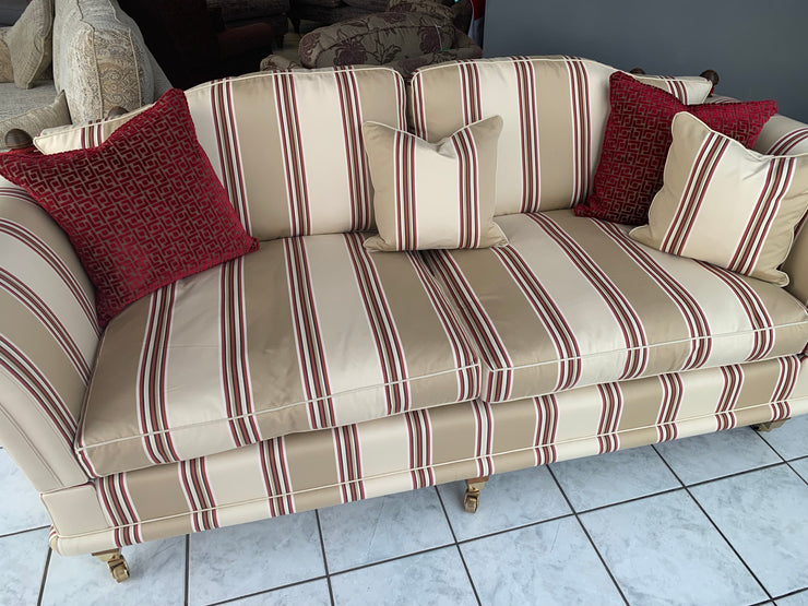 Grand Knoll Burgundy Stripe Sofa