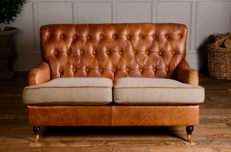 Beetwell Chesterfield in Brown Cerrato with Glamis Opal - Kubek Furniture